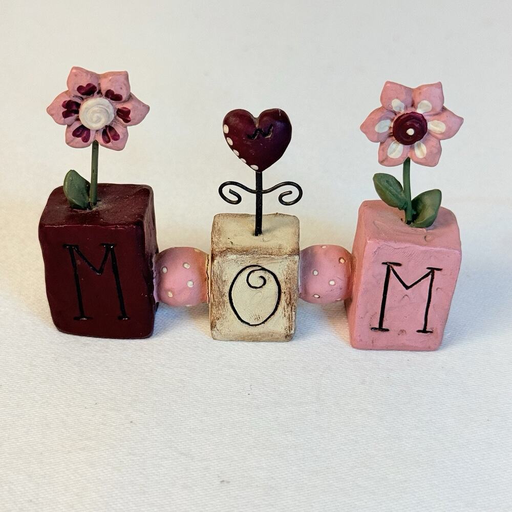 Blossom Bucket Suzi Resin Floral Block Letters “mom”- Read